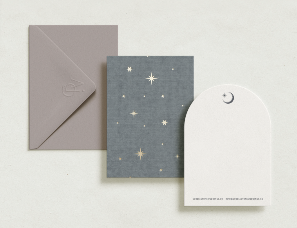 Cobblestone Weddings stationary serving San Luis Obispo, California and Newnan, Georgia.